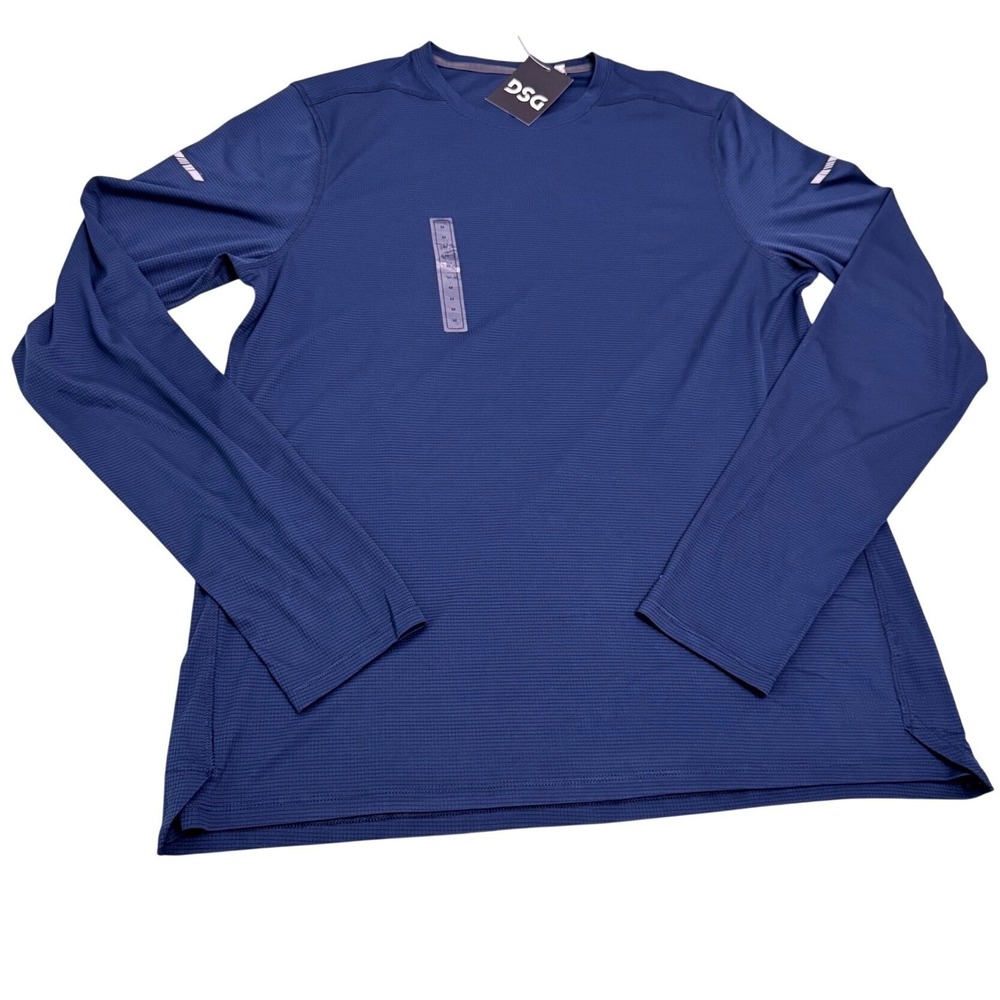 DSG Stride Long Sleeve Run‎ Tee Mens Medium University Navy Reflective NWT